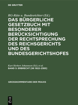 cover image of Erbrecht [§§ 1922–2385]